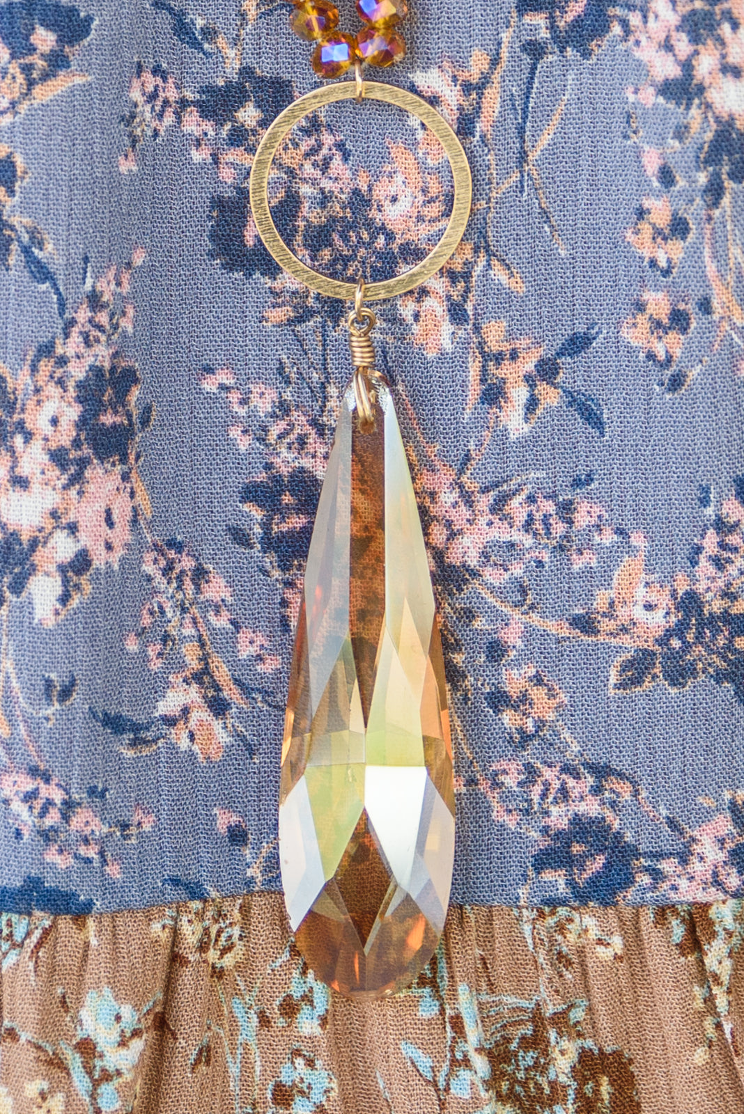Crystal Teardrop Pendant Necklace