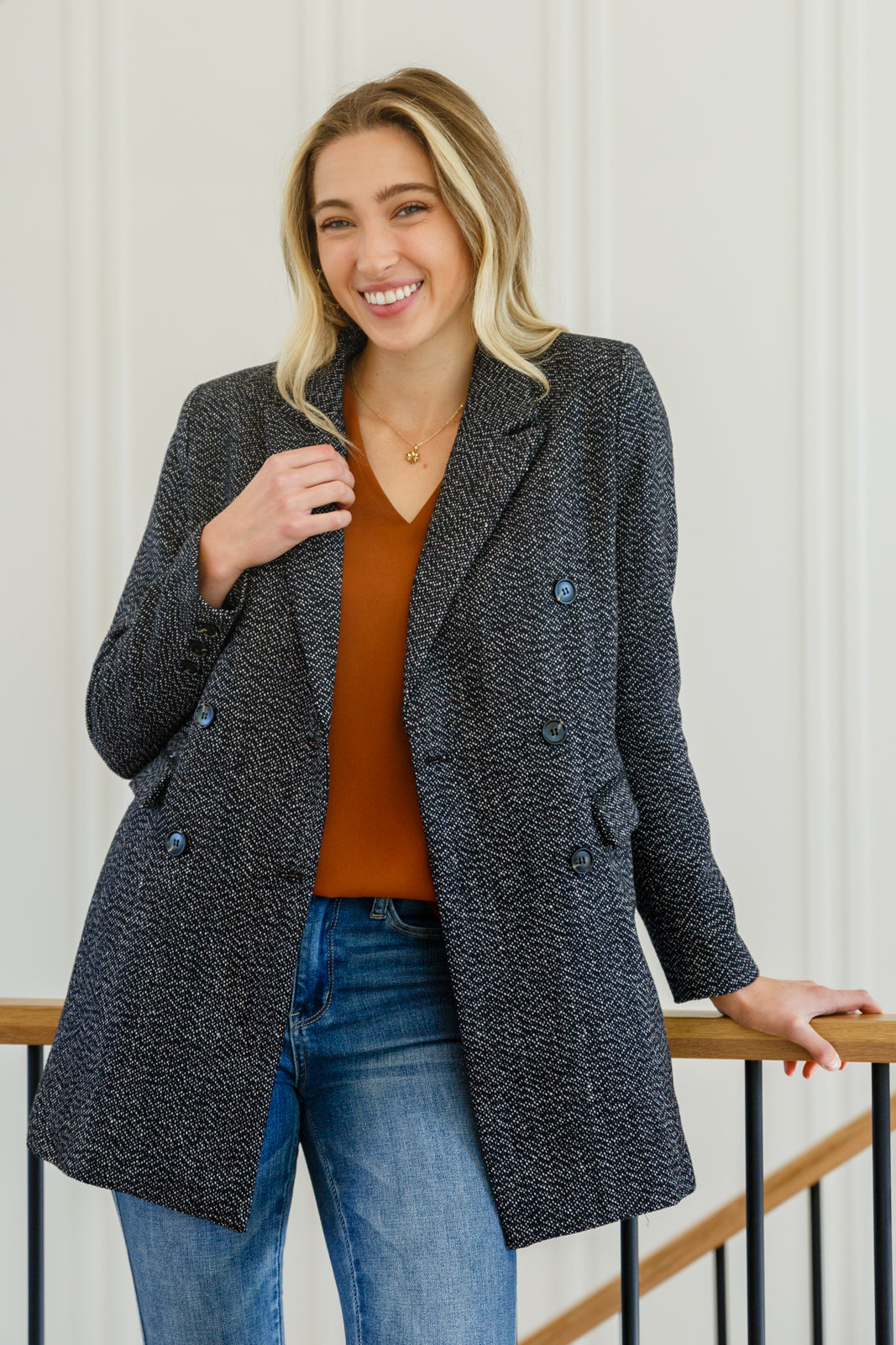Chic Upon Arrival Button Down Blazer Jacket
